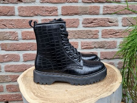 STACEY BOOTS BLACK CROC