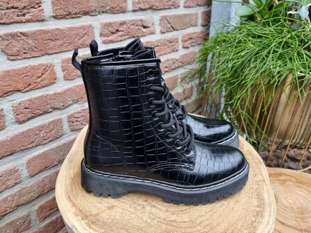 STACEY BOOTS BLACK CROC
