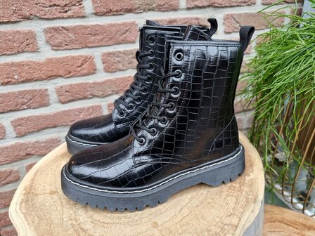 STACEY BOOTS BLACK CROC