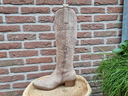 SHIRLEY BOOTS KHAKI SUEDINE