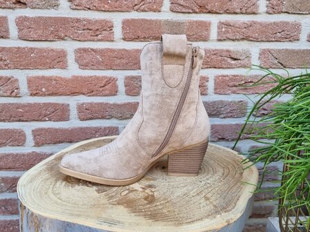 MARY BOOTS KHAKI SUEDINE