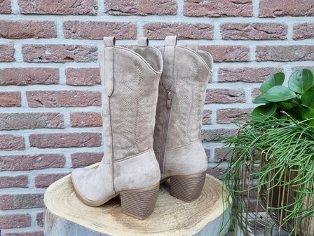 AMY BOOTS KHAKI  SUEDINE