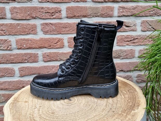 STACEY BOOTS BLACK CROC
