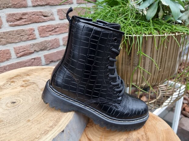 STACEY BOOTS BLACK CROC