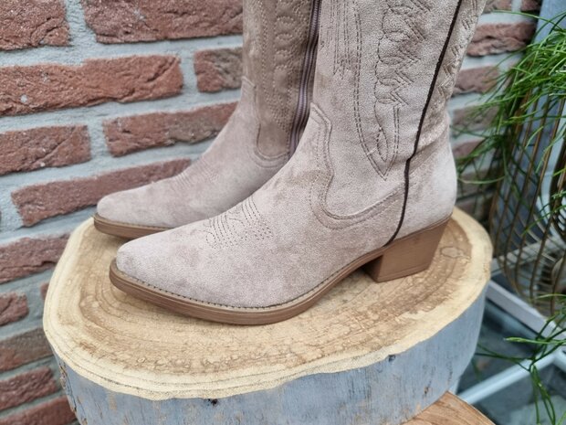 SHIRLEY BOOTS KHAKI SUEDINE