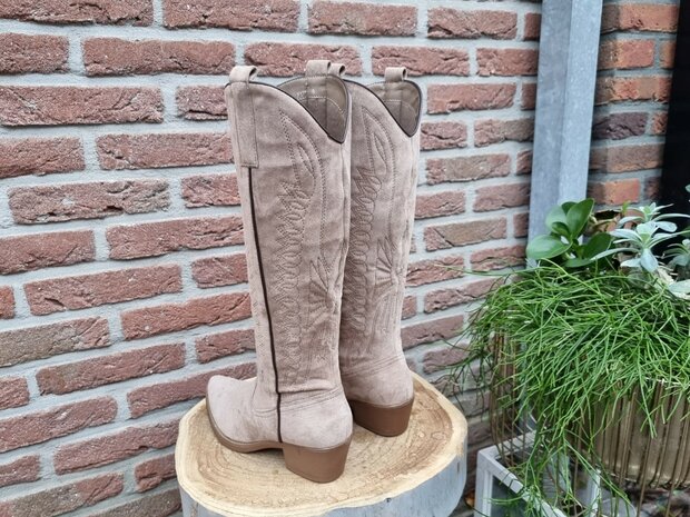 SHIRLEY BOOTS KHAKI SUEDINE