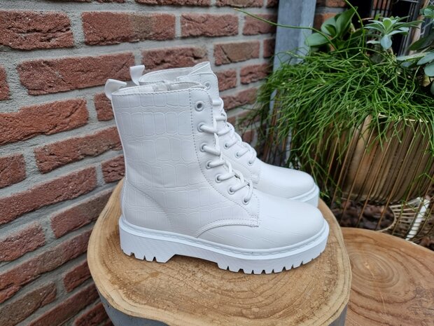 KENSI BOOTS WHITE CROC