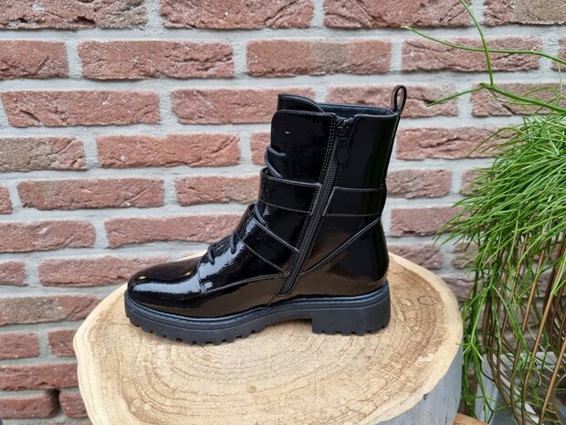 LANA BIKER BOOTS BLACK LACK