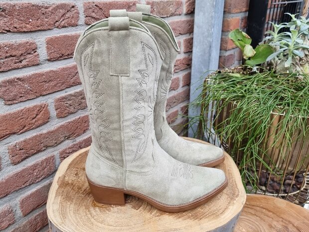 HAILEY BOOTS GREEN SUEDINE