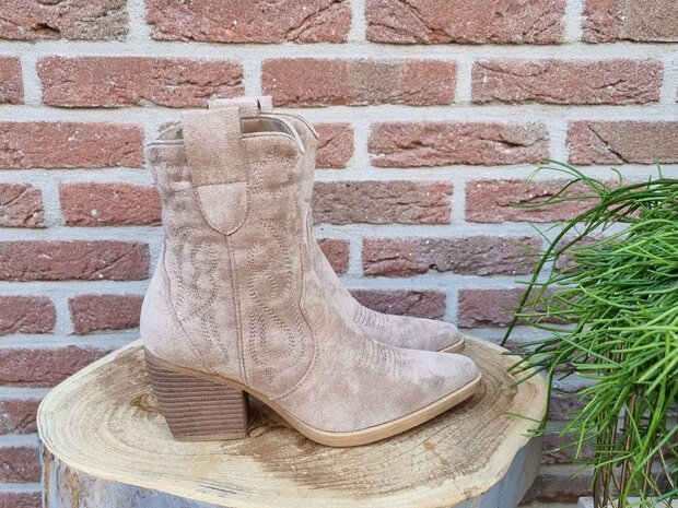 MARY BOOTS KHAKI SUEDINE