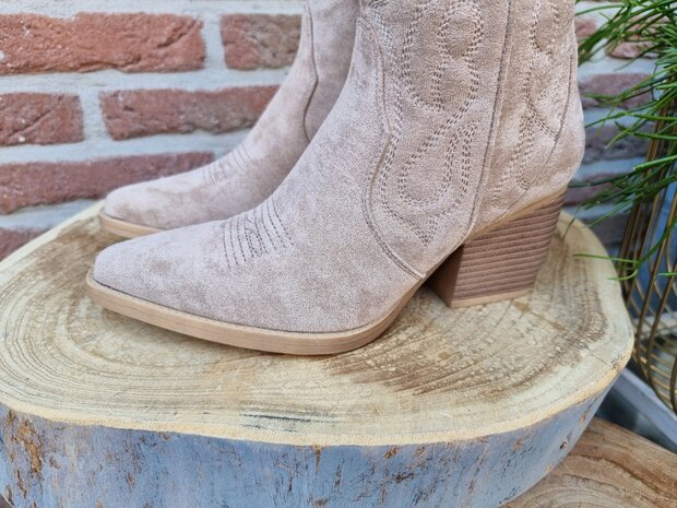 MARY BOOTS KHAKI SUEDINE