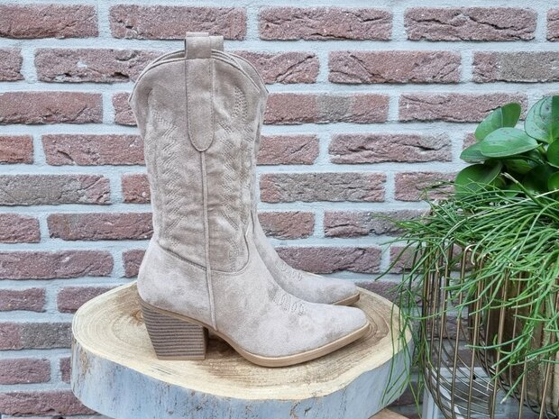 AMY BOOTS KHAKI  SUEDINE