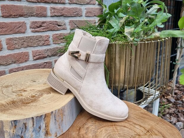 LINDSEY BOOTS BEIGE SUEDINE